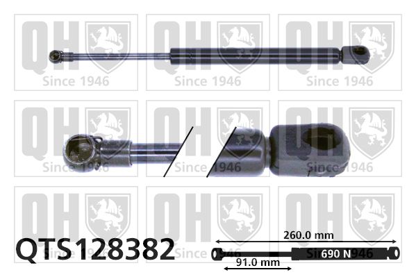 QUINTON HAZELL Газовая пружина, крышка багажник QTS128382